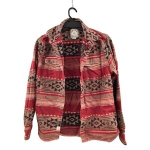 Iron & Resin Freedom Riders Men's M Southwestern Flannel Shirt Button Red